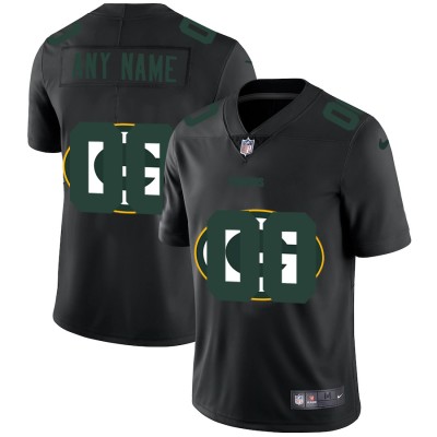 Green Bay Packers Custom Men's Nike Team Logo Dual Overlap Limited NFL Jersey Black